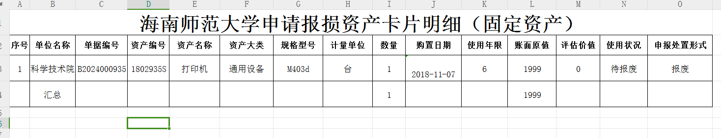 【国有资产处置公示】国有资产处置