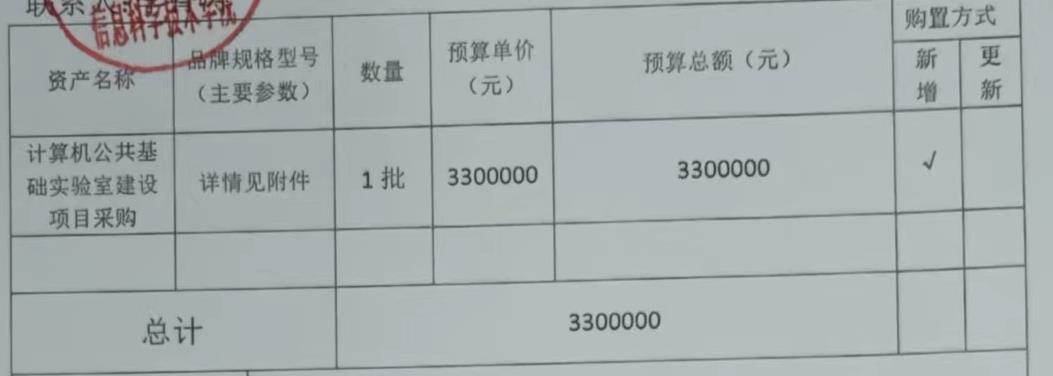 信息学院设备采购申请公示