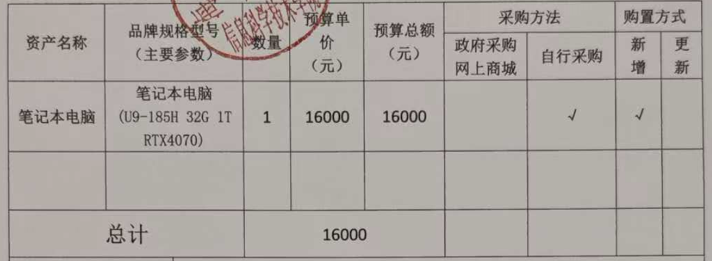 信息学院设备采购申请公示
