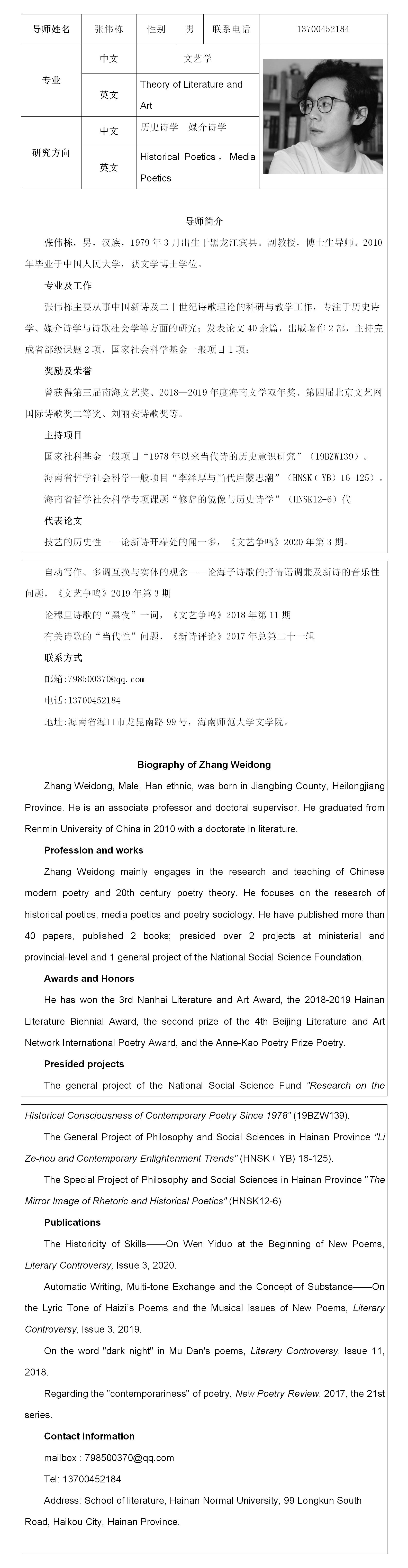 张伟栋副教授