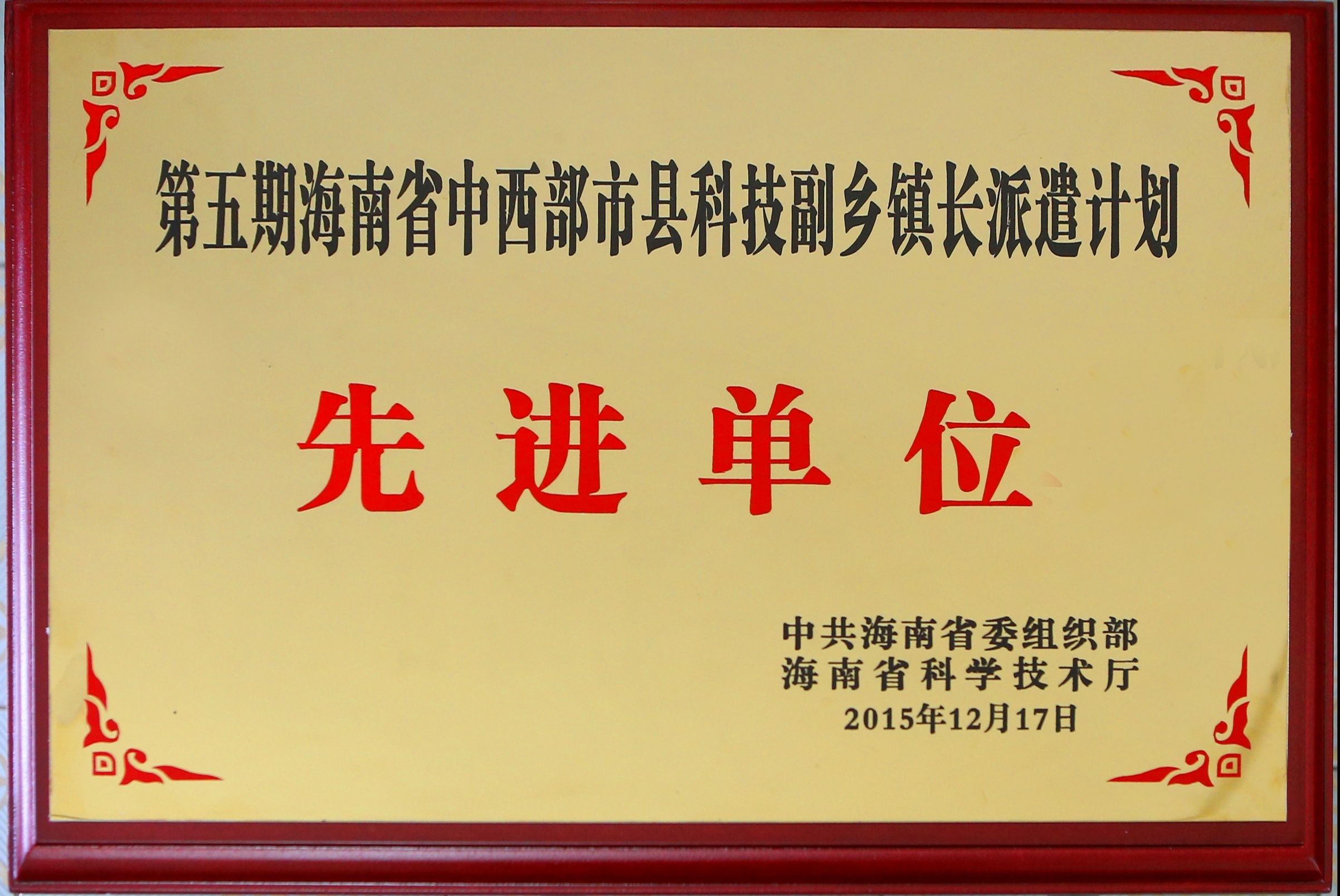 我校选派科技副乡镇长挂职工作受表彰